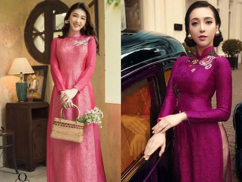 Có nhiều mẫu áo dài truyền thống lụa tơ tằm