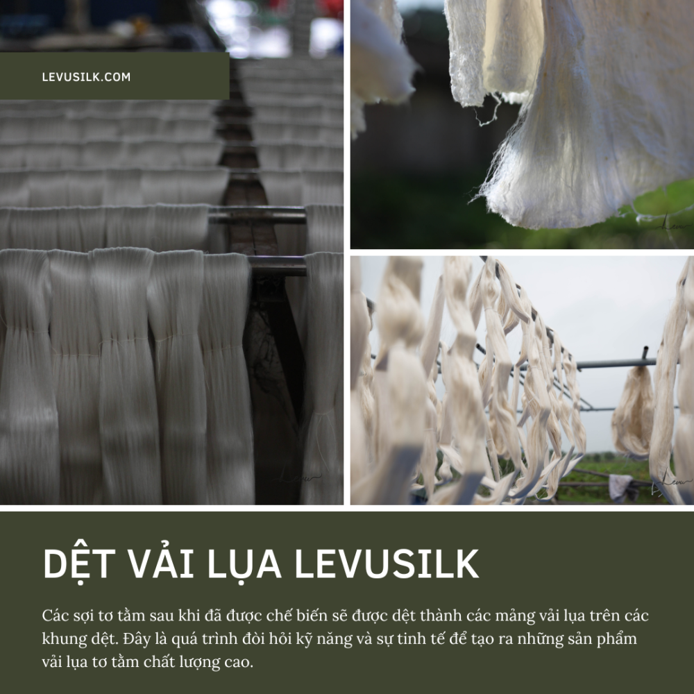 Vải Sợi Tơ Tằm Levusilk Công đoạn Dệt Vải Lụa